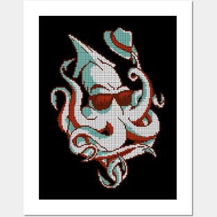 Pixel octopus - low-bit graphics - gift idea Posters and Art